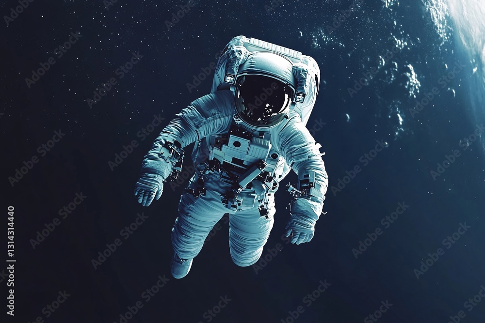 Astronaut's Cosmic Voyage: An astronaut floating in the vast expanse of space, reflecting the infinite wonders and challenges of space exploration. Astronaut's Cosmic Voyage: An astronaut floating in the vast expanse of space, reflecting the infinite wonders and challenges of space exploration.