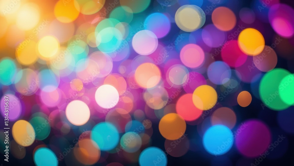 Colorful Blurred Bokeh Background with Vibrant Lights Creating a Festive Atmosphere Colorful Blurred Bokeh Background with Vibrant Lights Creating a Festive Atmosphere
