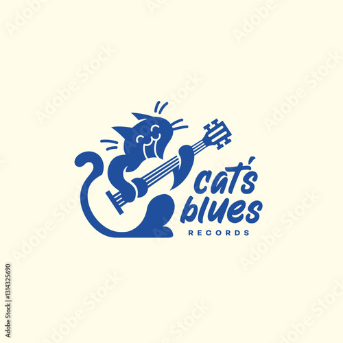 Cat and guitar logo
