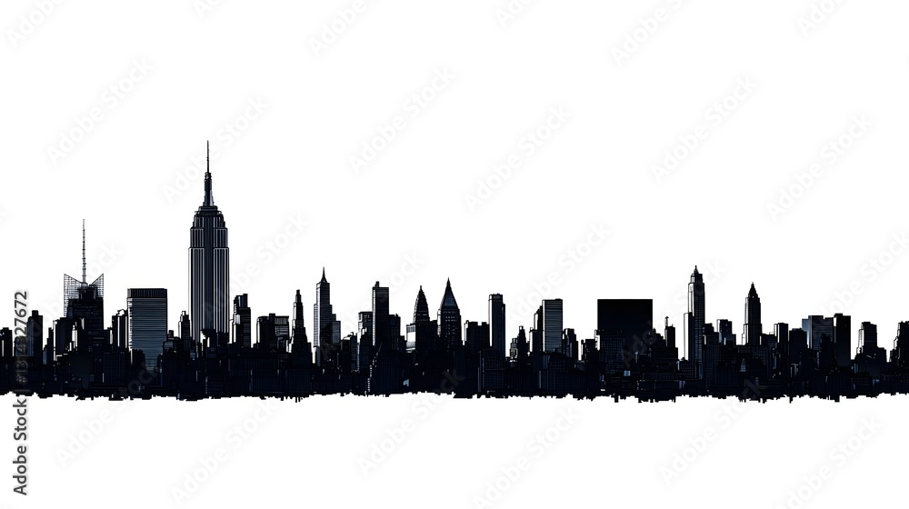 Fototapeta premium Minimalist Cityscape of Modern Skyscrapers in Monochrome Tones