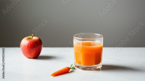 Juicy Orange Juice with Freshly Picked Carrots