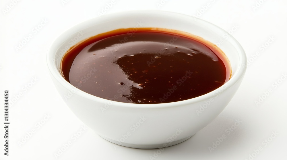 Rich and Flavorful BBQ Sauce in a White Bowl Rich and Flavorful BBQ Sauce in a White Bowl
