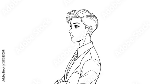 Young Person Looking Seriously Against White Background