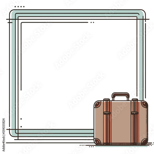 Suitcase illustration in flat design pastel colors for travel.