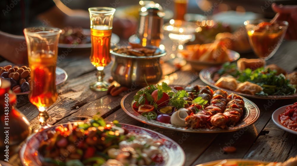 Fototapeta premium table setting for a dinner iftar ramadan