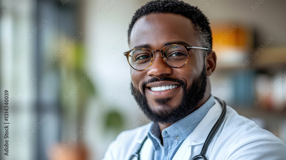 Smiling healthcare professional in a bright office, showcasing a warm and welcoming atmosphere Smiling healthcare professional in a bright office, showcasing a warm and welcoming atmosphere