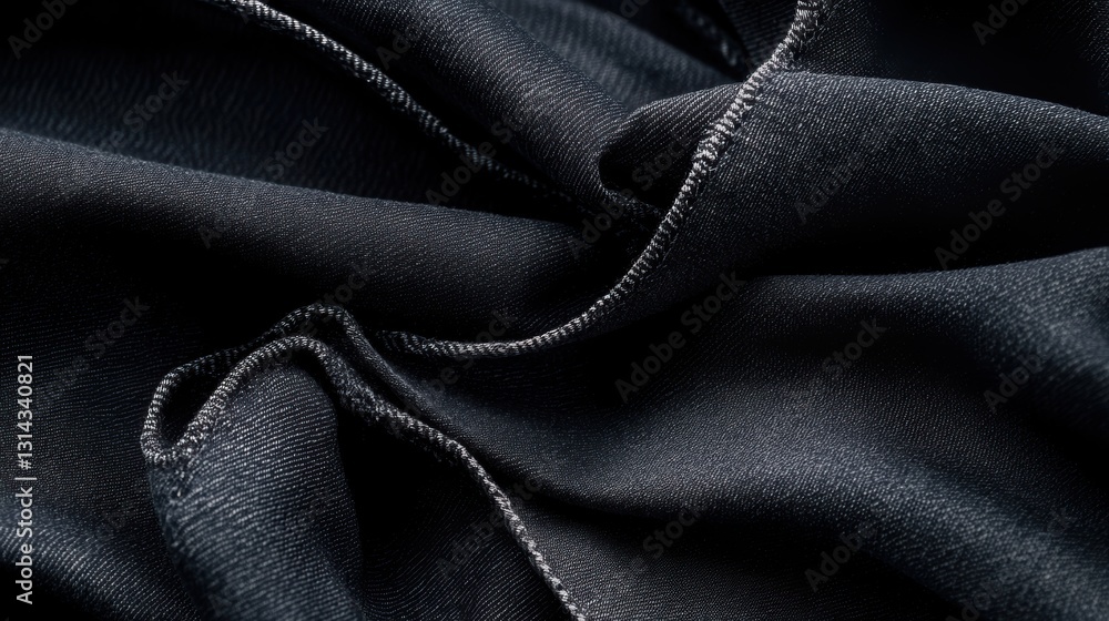 Fototapeta premium Close-up exploration of textured denim fabric revealing intricate details Generative AI