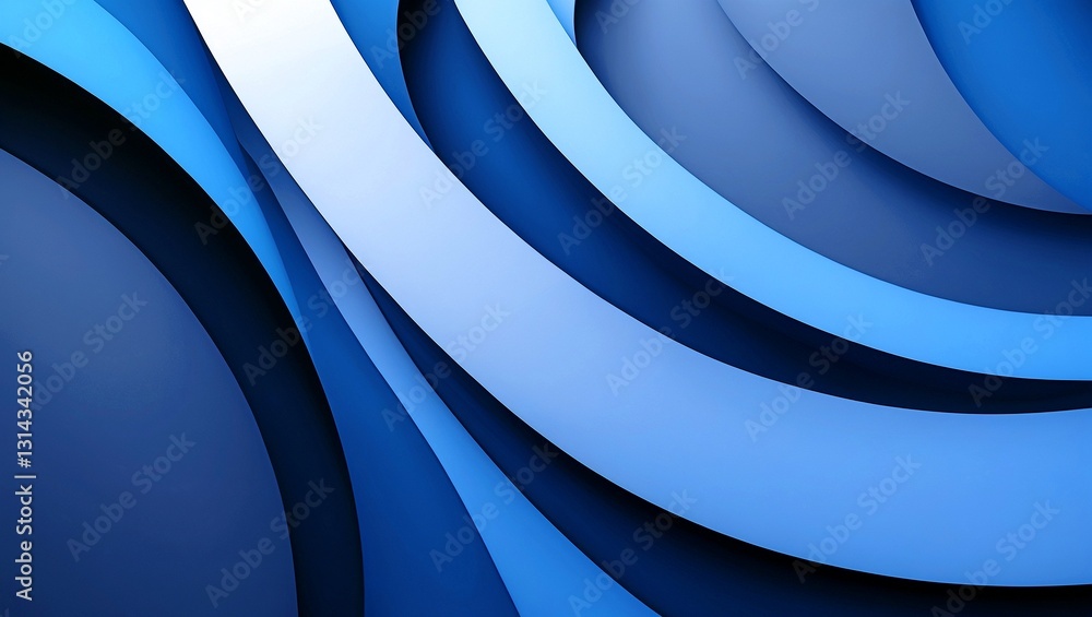 Fototapeta premium Striking abstract curved lines in blue gradient
