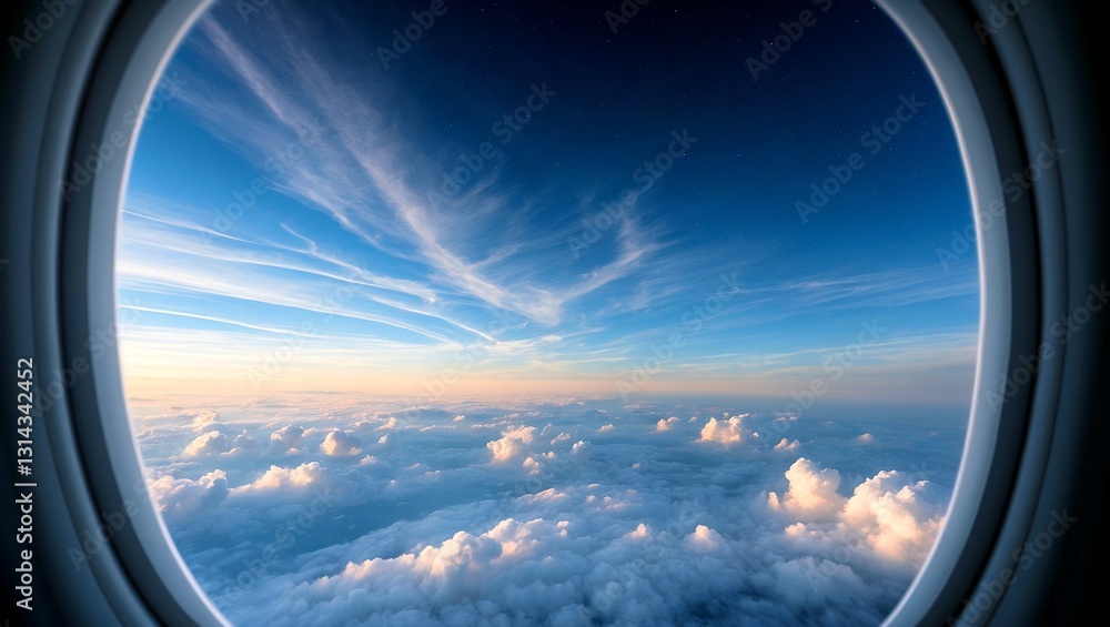 Stunning aerial view of the sky from an airplane Stunning aerial view of the sky from an airplane