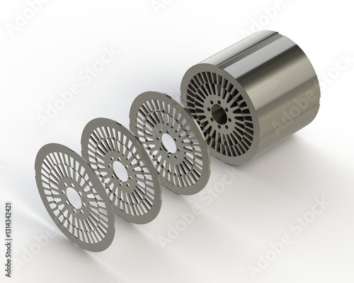 Electric motor assembly components stator and rotor sheet metal