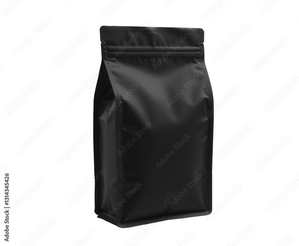 Black Matte Stand-up Pouch with Zipper Closure and transparent background Black Matte Stand-up Pouch with Zipper Closure and transparent background