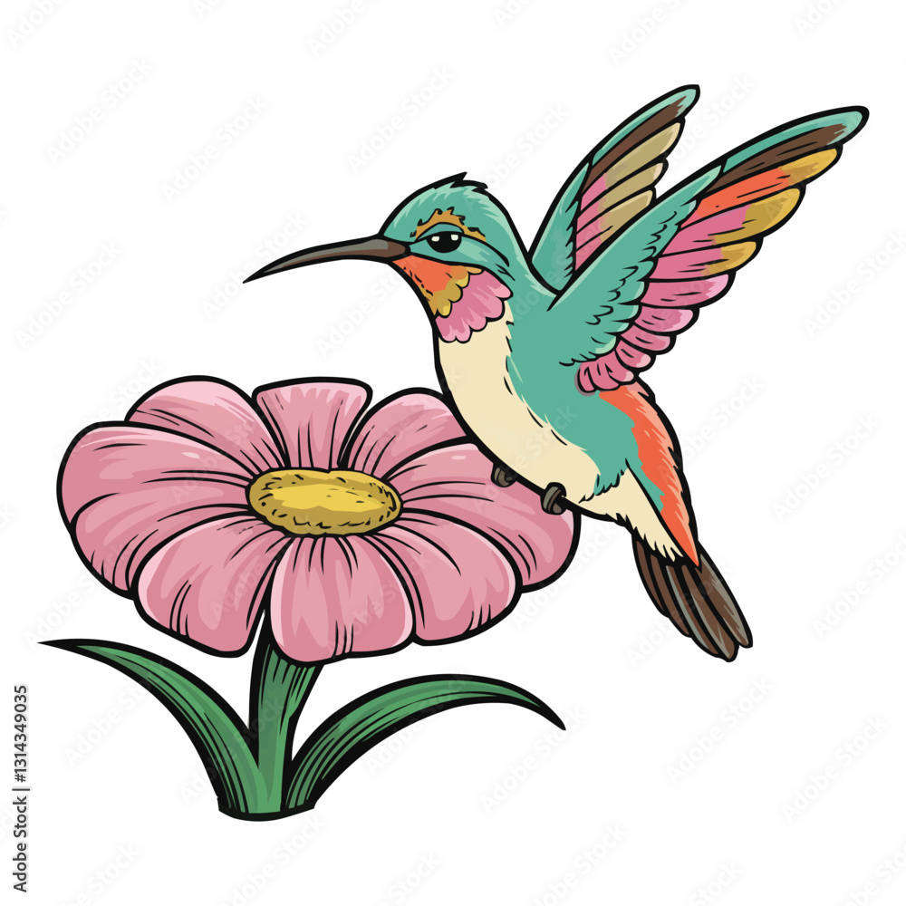 Obraz premium hummingbird on flower