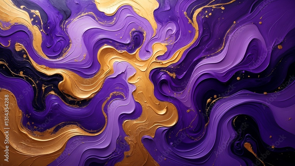Vibrant abstract swirls of purple and gold Vibrant abstract swirls of purple and gold