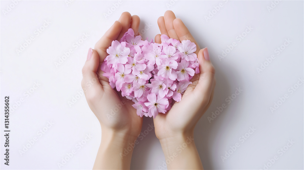 両手の平いっぱいの桜の花びら 両手の平いっぱいの桜の花びら