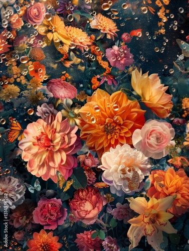 Wallpaper Mural Photographic textures onto abstract compositions for a surreal effect. Torontodigital.ca