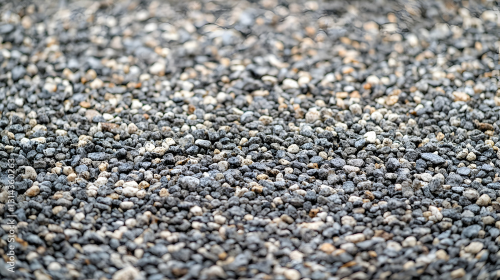 Detailed Close Up View of Small Grey Black and White Gravel Stones Texture Background Detailed Close Up View of Small Grey Black and White Gravel Stones Texture Background