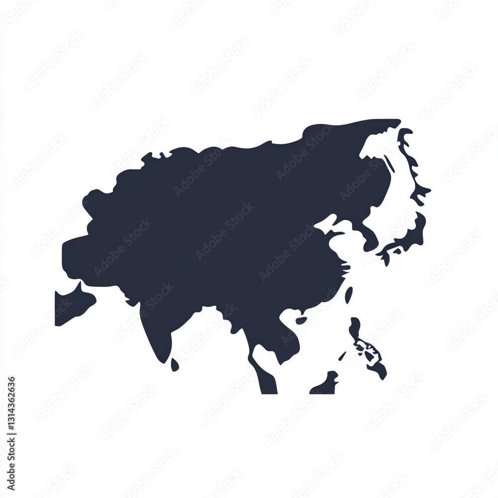 Fototapeta premium china map silhouette icon on a white background,