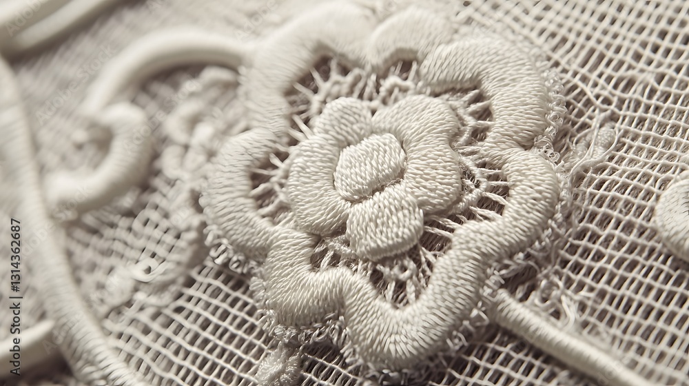 Exquisite Lace Pattern Highlighting Delicate Intricacies on Soft Beige Background Exquisite Lace Pattern Highlighting Delicate Intricacies on Soft Beige Background