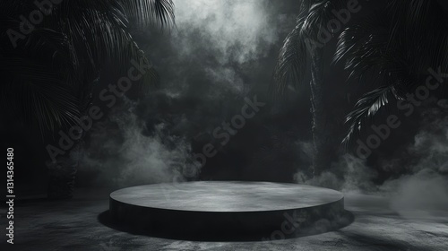 Dark Tropical Platform, Product Display Mockup - Dark and Moody Aes.