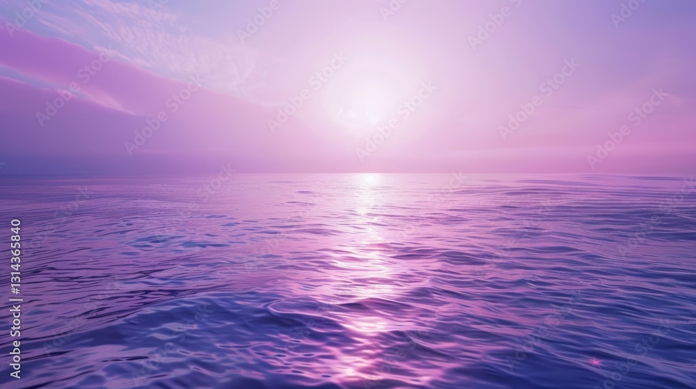 Serene horizon painting sky with soft hues over the tranquil seascape Serene horizon painting sky with soft hues over the tranquil seascape