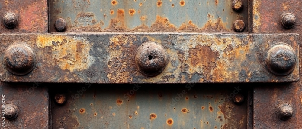 Closeup of Heavily Rusted Metal Structure with Rivets, Showing Texture and Corrosion Concept of Decay, Industrial, and Grunge Closeup of Heavily Rusted Metal Structure with Rivets, Showing Texture and Corrosion Concept of Decay, Industrial, and Grunge