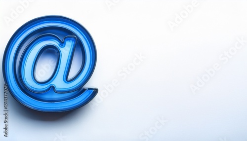 Wallpaper Mural 블루 네온 스타일의 '@' 기호가 빛나는 배경화면 Torontodigital.ca
