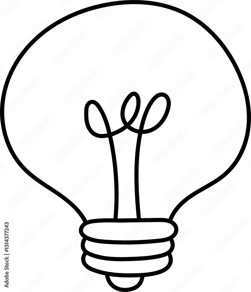 Cute lightbulb drawing design illustration