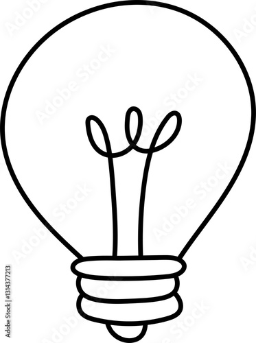 Cute lightbulb drawing design illustration
