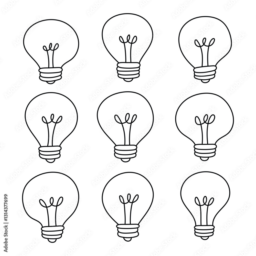 Cute lightbulb drawing design illustration Cute lightbulb drawing design illustration