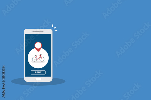 Bicycle rent or sharing bike application on a mobile phone.	
