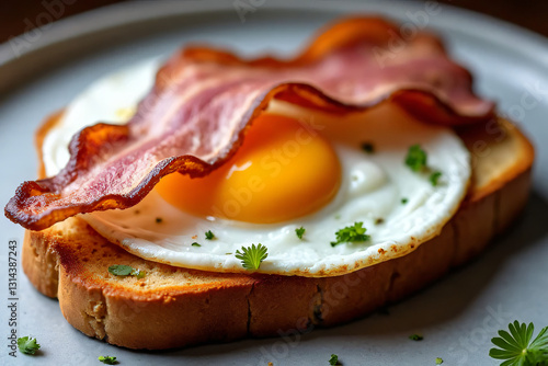 Fried egg with bacon