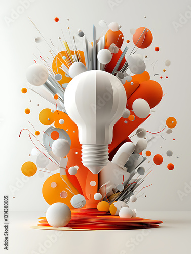 Brilliant  Vibrant and Layered 3D Paper Light Bulb Conceptual Design