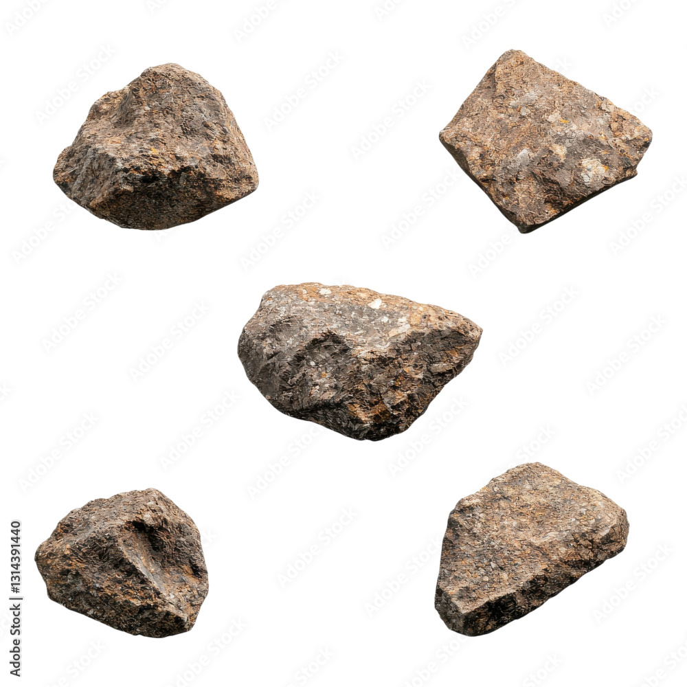 A collection of various textured rocks with natural formations and earthy colors. A collection of various textured rocks with natural formations and earthy colors.