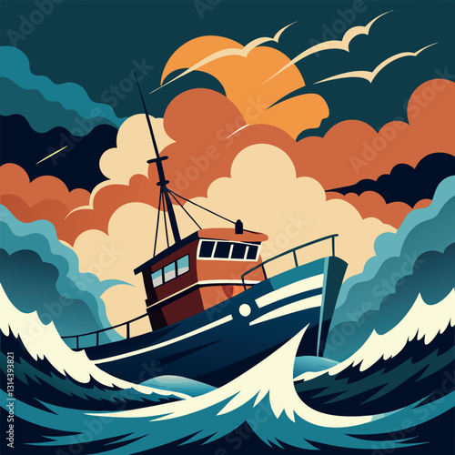 A resilient-fishing-boat-battles-stormy-waves.