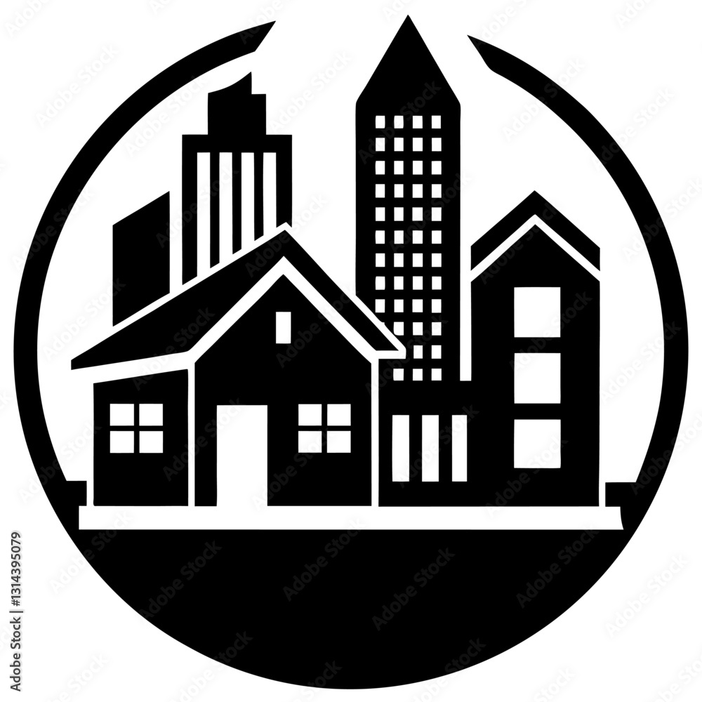 Fototapeta premium Building Icons Set: Perfect for Architecture and Real Estate Projects