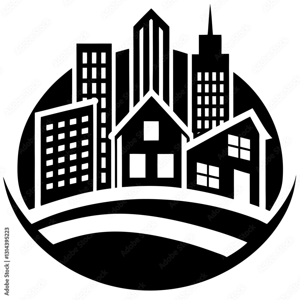 Fototapeta premium Building Icons Set: Perfect for Architecture and Real Estate Projects