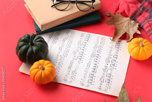 Composition with music shee...