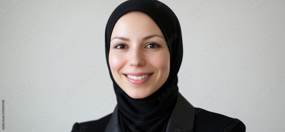 Smiling Woman in Hijab, Professional Portrait Smiling Woman in Hijab, Professional Portrait