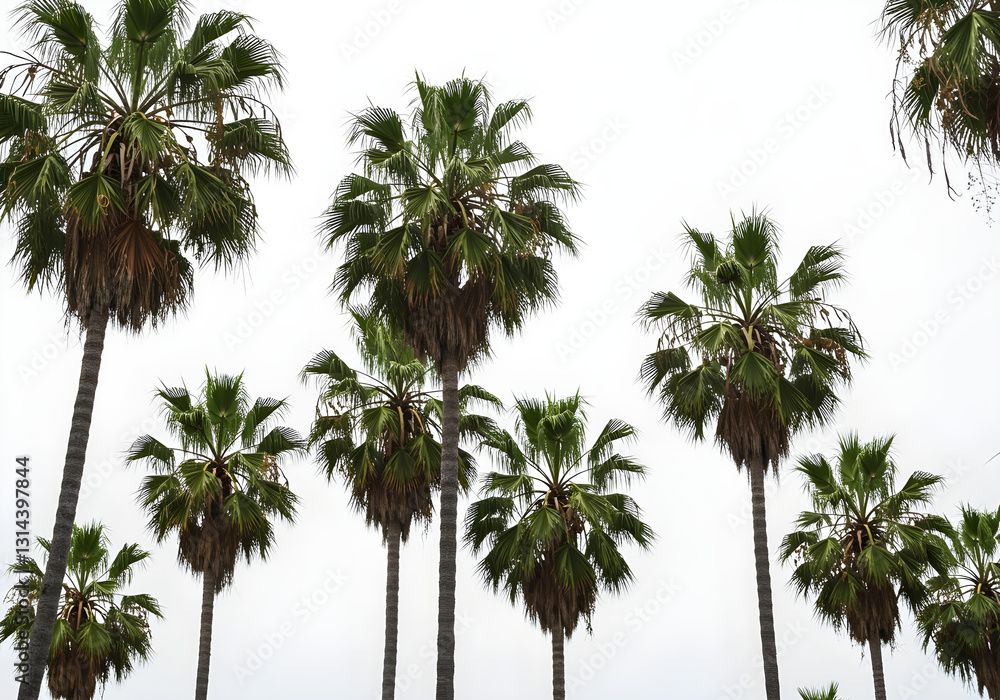 Fototapeta premium Incredibly Detailed Palm Trees on a white background