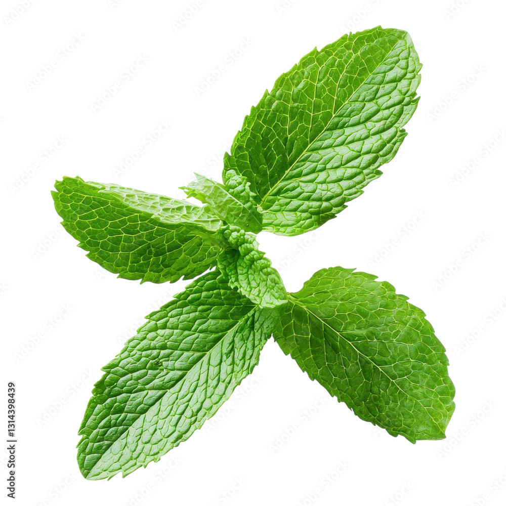 Fresh green mint leaves arranged in a natural pattern, showcasing their vibrant color and distinct texture. Fresh green mint leaves arranged in a natural pattern, showcasing their vibrant color and distinct texture.