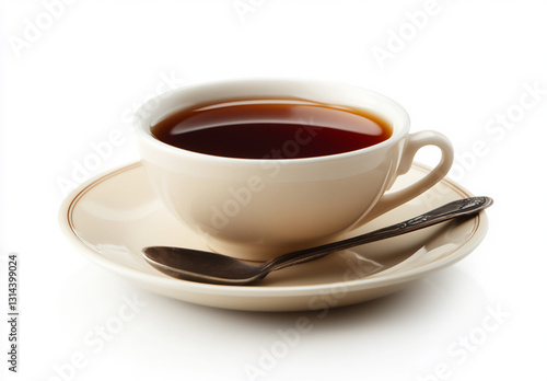 Wallpaper Mural cup of tea with a spoon on a white background, Torontodigital.ca