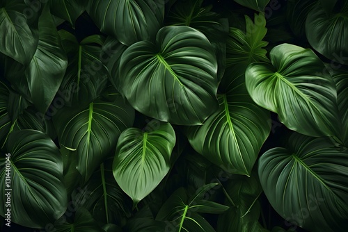Wallpaper Mural Lush Green Tropical Foliage Nature Background for Botanical and Designs Torontodigital.ca