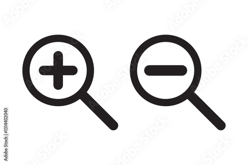 search icon, zoom icon, find contact icon, search symbol vector