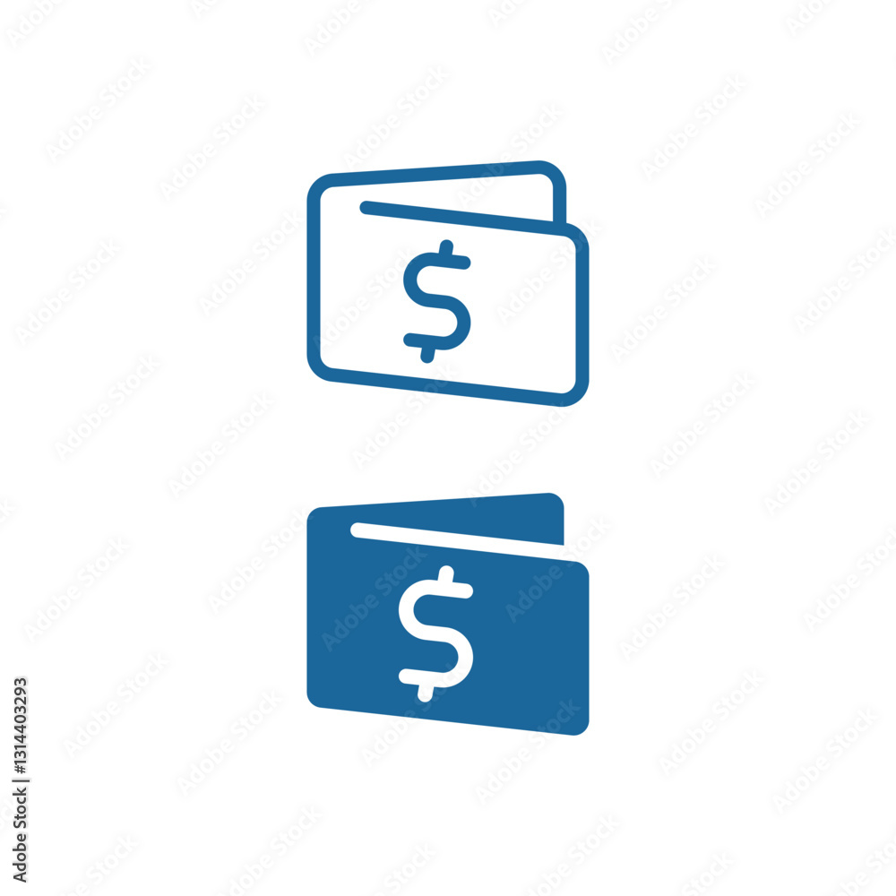 Wallet icon flat vector illustration Wallet icon flat vector illustration
