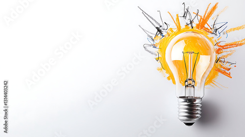 Sketched Lightbulb Symbolizing Bright Idea and Creative