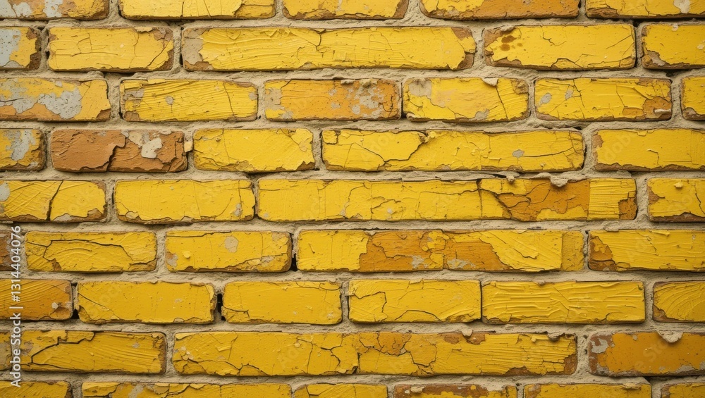 Weathered Yellow Brick Wall With Unique Texture and Intriguing Color Variations Weathered Yellow Brick Wall With Unique Texture and Intriguing Color Variations