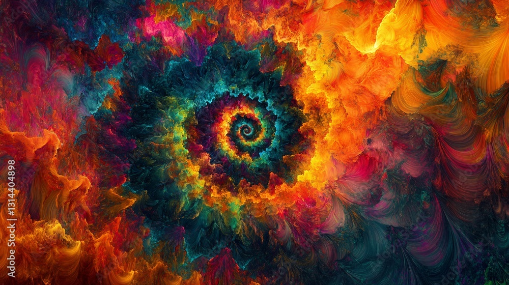 Colorful Spiral Nebula, Cosmic Swirl, Abstract Art Colorful Spiral Nebula, Cosmic Swirl, Abstract Art