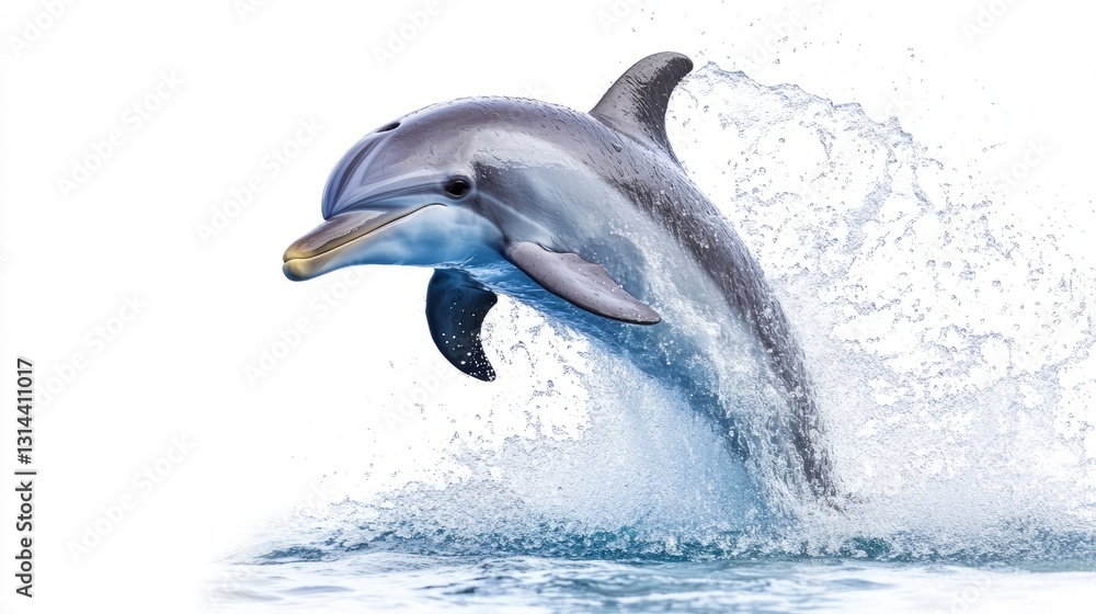 Naklejka premium Generic Playful Dolphin Perspective Water Spinning