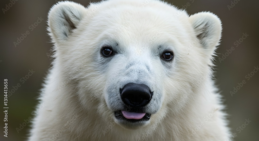 Majestic Polar Bear Close-Up With Curious Expression in Arctic Wilderness. Majestic Polar Bear Close-Up With Curious Expression in Arctic Wilderness.