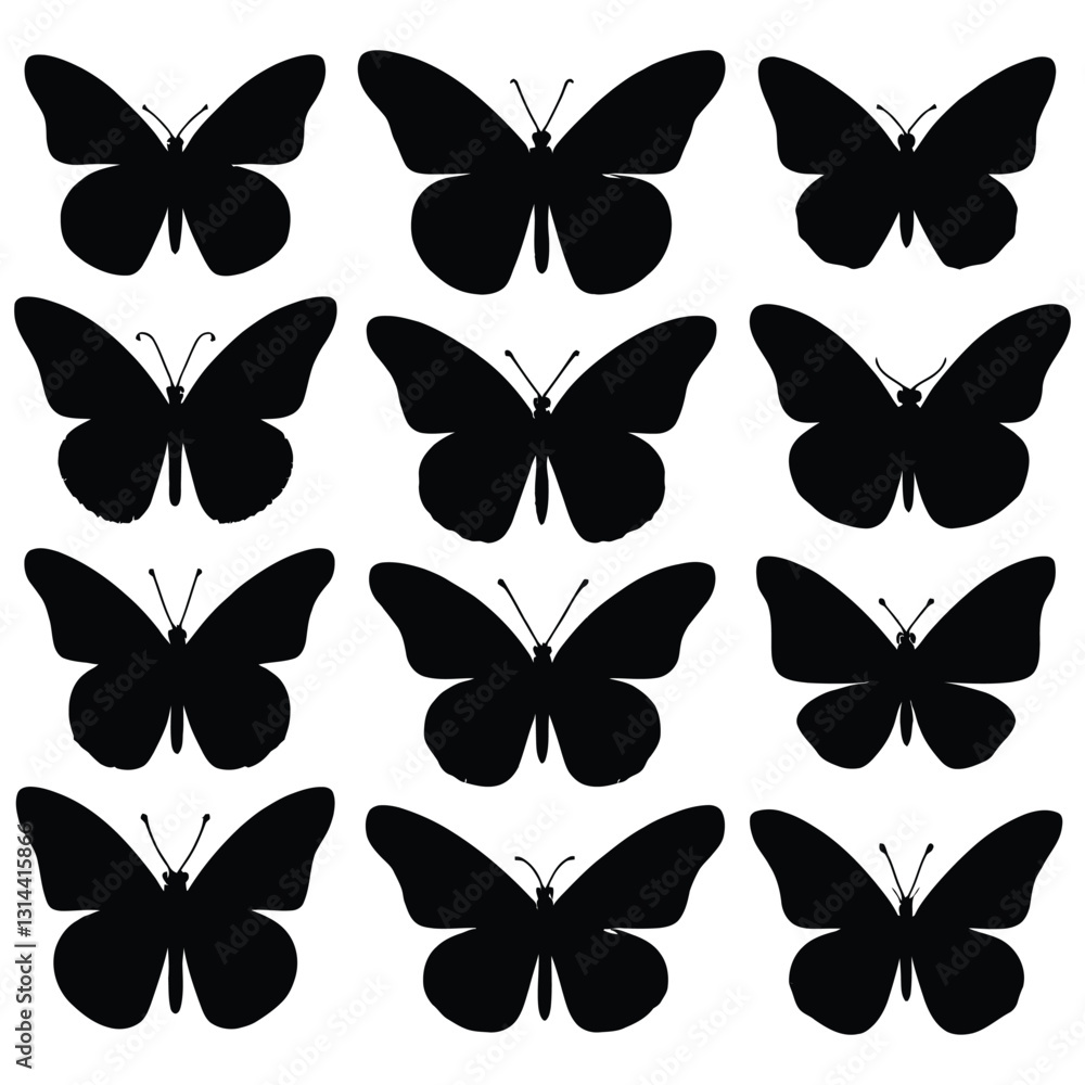 set of butterflies set of butterflies